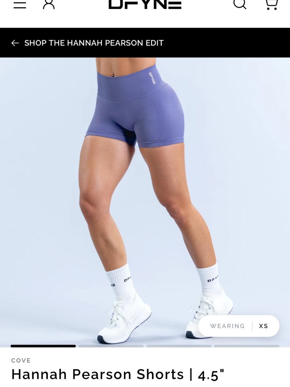 DFYNE Hannah Pearson High-Rise Athletic Shorts — Lavender - Picture 2 of 3